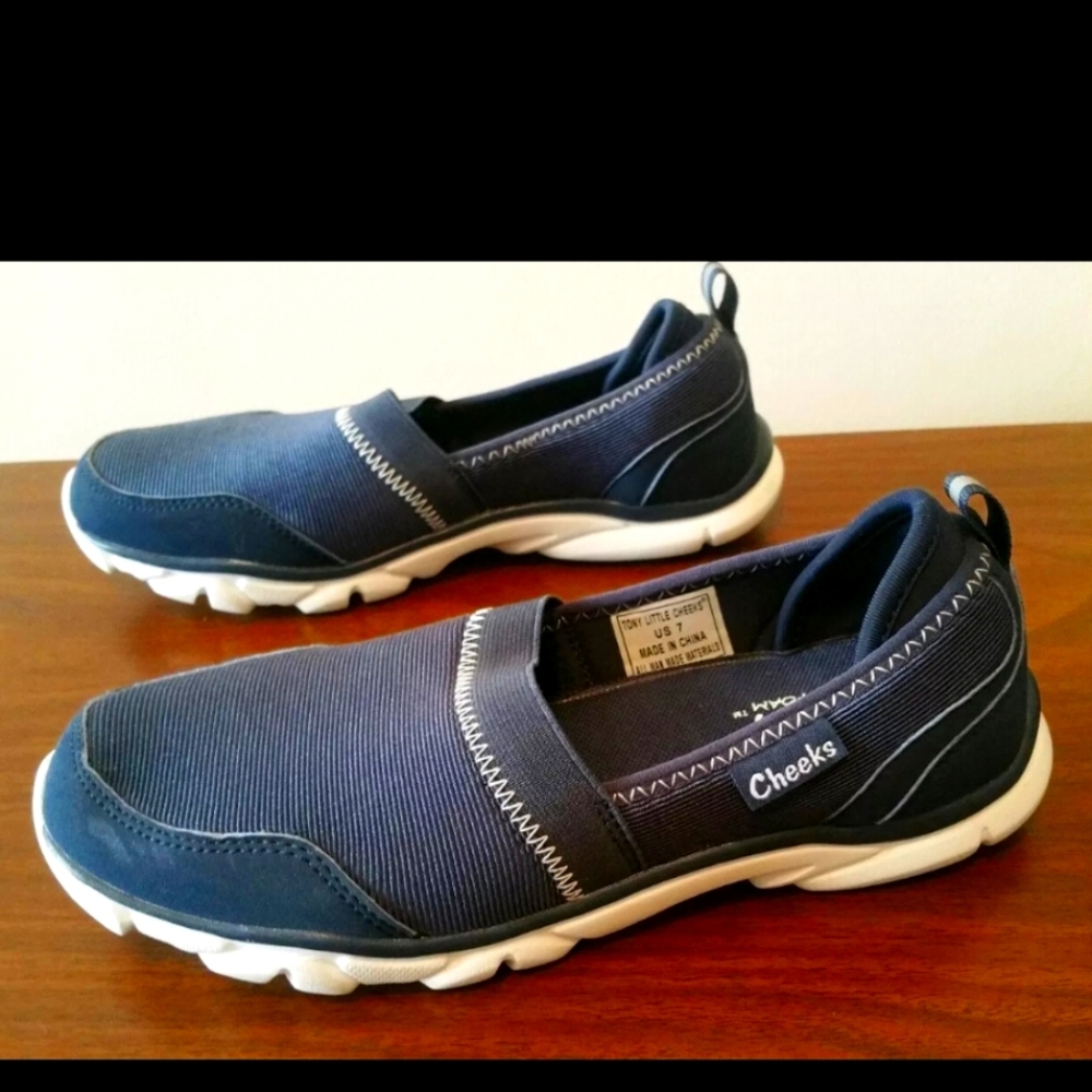 Tony Little Cheeks Lightweight Walker Walk Slip On Shoes Navy Blue Size 7
